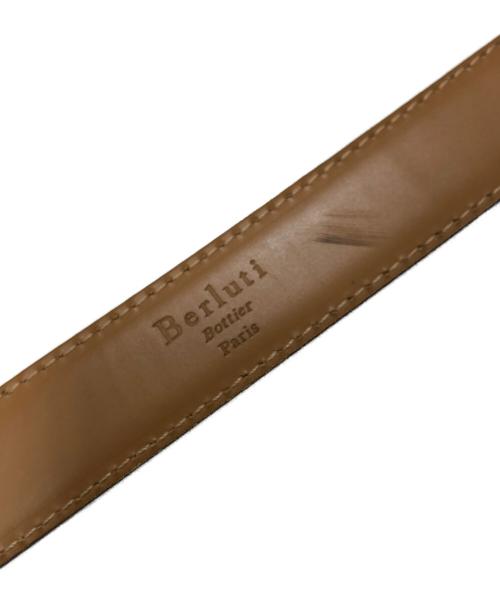 Berluti（ベルルッティ）Berluti (ベルルッティ) スクエアバックル クラシックレザーベルト レッド サイズ:90-36の古着・服飾アイテム