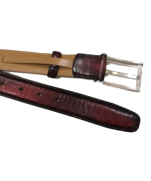 Berluti（ベルルッティ）Berluti (ベルルッティ) スクエアバックル クラシックレザーベルト レッド サイズ:90-36の古着・服飾アイテム