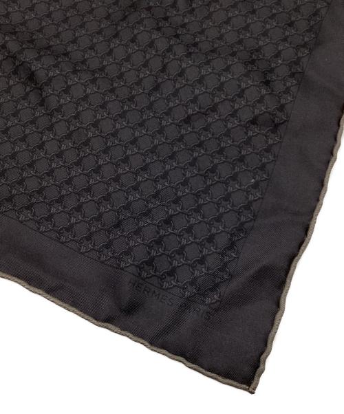 HERMES（エルメス）HERMES (エルメス) シルクポケットチーフ ブラック×グレー サイズ:下記参照の古着・服飾アイテム