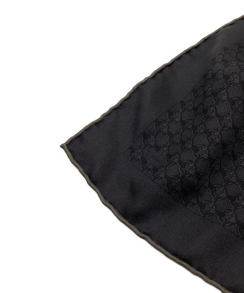 HERMES（エルメス）HERMES (エルメス) シルクポケットチーフ ブラック×グレー サイズ:下記参照の古着・服飾アイテム