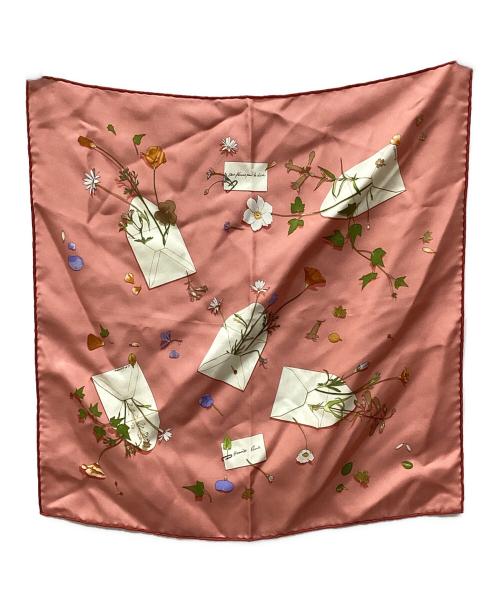 HERMES（エルメス）HERMES (エルメス) カレ45 fleurs pour le dire/花の手紙 ピンク サイズ:下記参照の古着・服飾アイテム