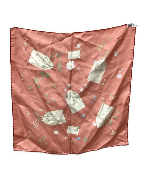 HERMES（エルメス）HERMES (エルメス) カレ45 fleurs pour le dire/花の手紙 ピンク サイズ:下記参照の古着・服飾アイテム