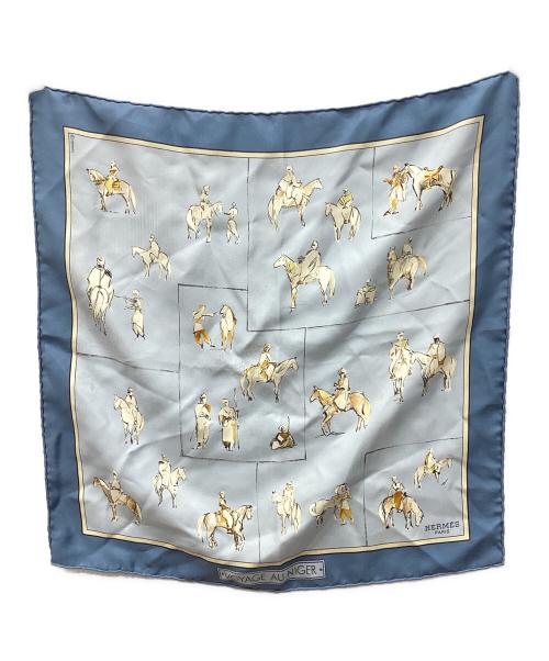 HERMES（エルメス）HERMES (エルメス) カレ45 VOYAGE AU NIGER/ニジェールへの旅 ブルー サイズ:下記参照の古着・服飾アイテム