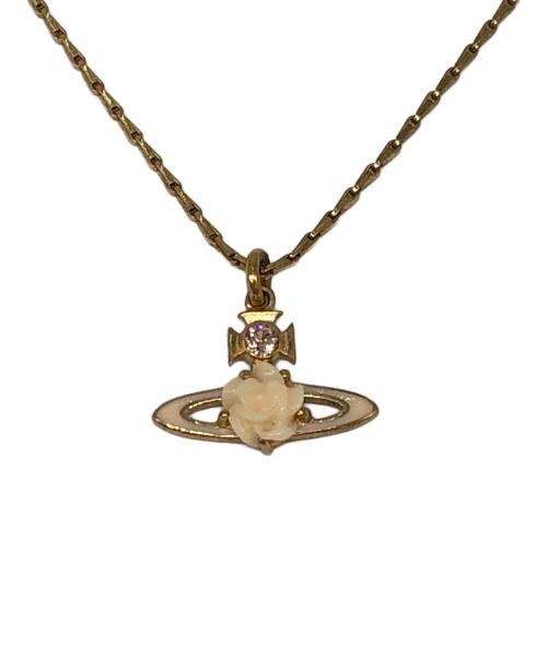 Vivienne Westwood（ヴィヴィアンウエストウッド）Vivienne Westwood (ヴィヴィアンウエストウッド) Pink rose mini necklece ゴールドの古着・服飾アイテム