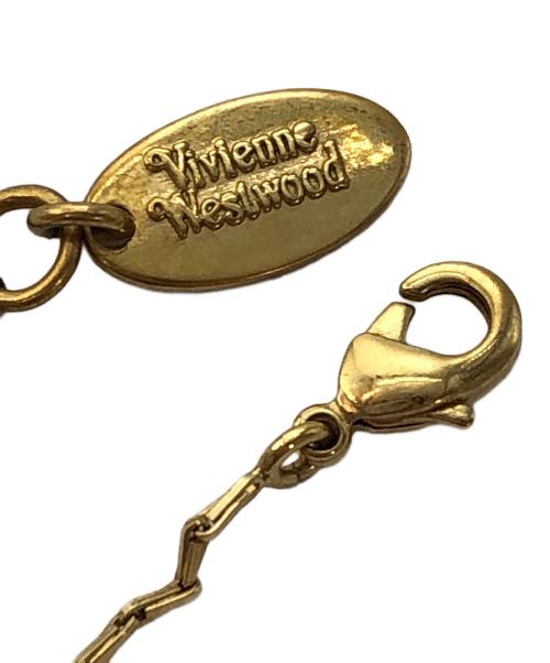 Vivienne Westwood（ヴィヴィアンウエストウッド）Vivienne Westwood (ヴィヴィアンウエストウッド) Pink rose mini necklece ゴールドの古着・服飾アイテム