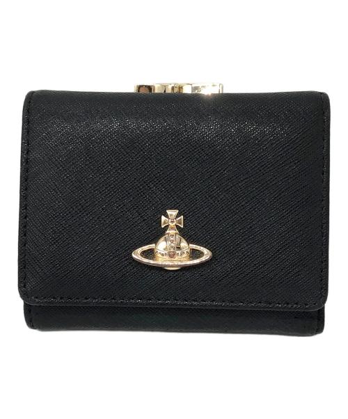 Vivienne Westwood（ヴィヴィアンウエストウッド）Vivienne Westwood (ヴィヴィアンウエストウッド) がま口3つ折り財布 ブラックの古着・服飾アイテム