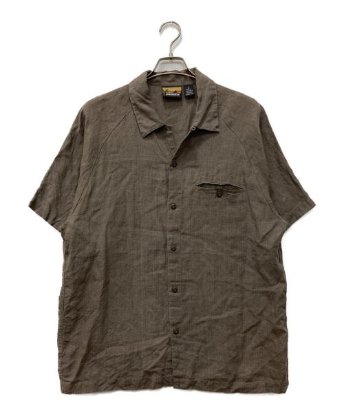 Patagonia（パタゴニア）Patagonia (パタゴニア) Pataloha Hemp Open Collar S/S Shirt ブラウン サイズ:Mの古着・服飾アイテム