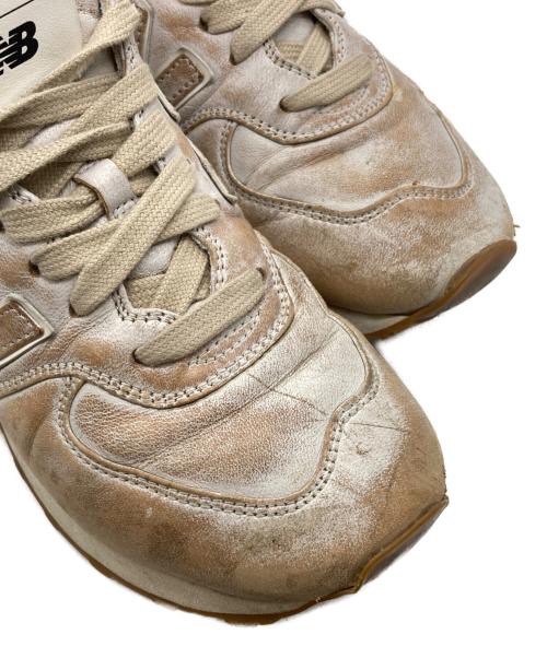 MIU MIU（ミュウミュウ）MIU MIU (ミュウミュウ) NEW BALANCE (ニューバランス) 574 Vintage-Effect Nappa ベージュ サイズ:37の古着・服飾アイテム
