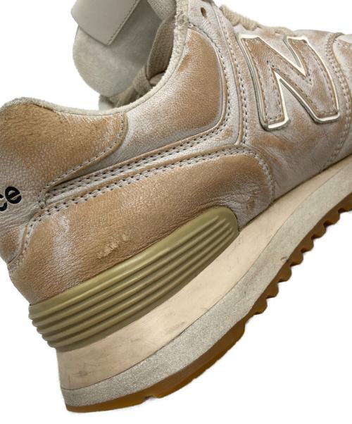 MIU MIU（ミュウミュウ）MIU MIU (ミュウミュウ) NEW BALANCE (ニューバランス) 574 Vintage-Effect Nappa ベージュ サイズ:37の古着・服飾アイテム