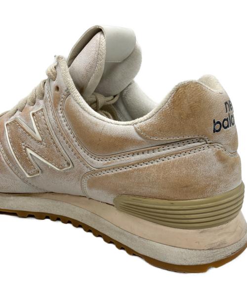 MIU MIU（ミュウミュウ）MIU MIU (ミュウミュウ) NEW BALANCE (ニューバランス) 574 Vintage-Effect Nappa ベージュ サイズ:37の古着・服飾アイテム