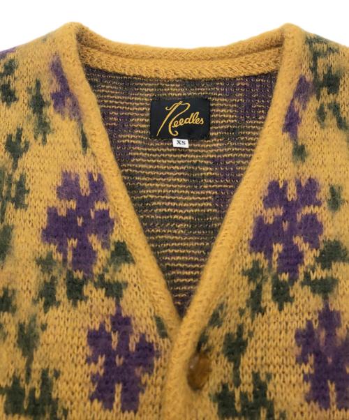 Needles（ニードルズ）Needles (ニードルズ) Mohair Cardigan - Flower イエロー サイズ:SIZE XSの古着・服飾アイテム