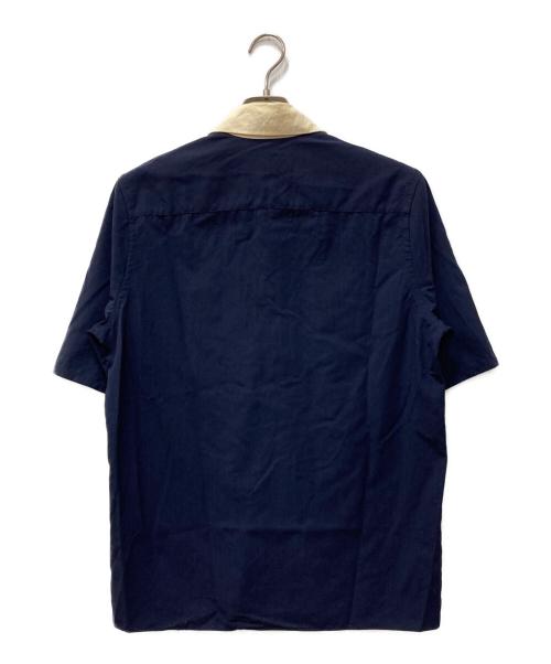 PRADA（プラダ）PRADA (プラダ) バイカラーポロシャツ ネイビー サイズ:38の古着・服飾アイテム