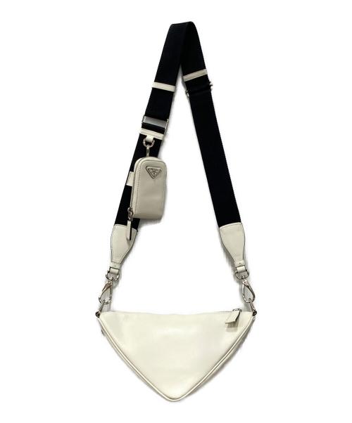 PRADA（プラダ）PRADA (プラダ) トライアングルショルダーバッグ ホワイト サイズ:下記参照の古着・服飾アイテム