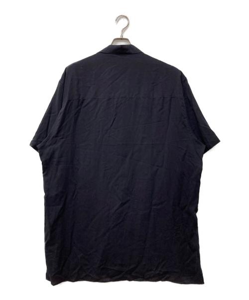 Yohji Yamamoto pour homme（ヨウジヤマモト プールオム）Yohji Yamamoto pour homme (ヨウジヤマモト プールオム) シアーオープンカラー半袖シャツ ブラック サイズ:3の古着・服飾アイテム