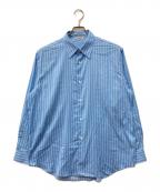 AURALEEオーラリー）の古着「COTTON SILK STRIPE SHIRT」｜ブルー