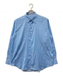 AURALEE（オーラリー）の古着「COTTON SILK STRIPE SHIRT」｜ブルー