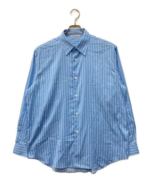 AURALEE（オーラリー）AURALEE (オーラリー) COTTON SILK STRIPE SHIRT ブルー サイズ:4の古着・服飾アイテム