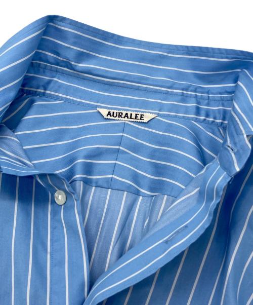 AURALEE（オーラリー）AURALEE (オーラリー) COTTON SILK STRIPE SHIRT ブルー サイズ:4の古着・服飾アイテム