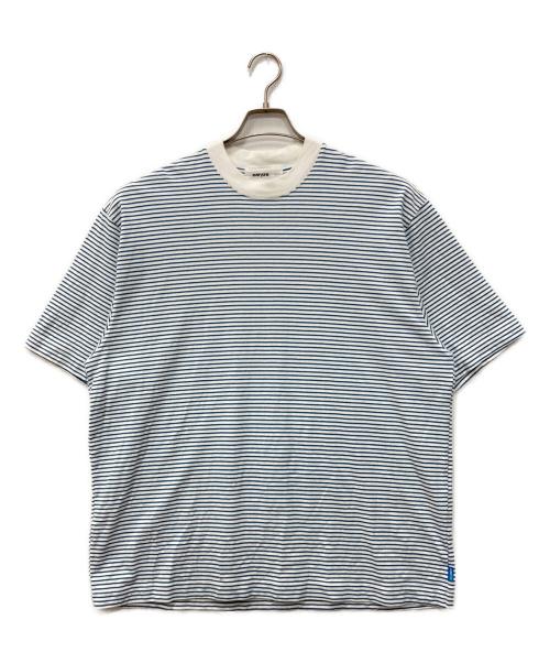 everyone（エブリワン）everyone (エブリワン) Gimme Five (ギミーファイブ) ボーダーTシャツ ブルー×ホワイト サイズ:Lの古着・服飾アイテム