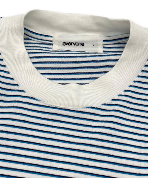 everyone（エブリワン）everyone (エブリワン) Gimme Five (ギミーファイブ) ボーダーTシャツ ブルー×ホワイト サイズ:Lの古着・服飾アイテム