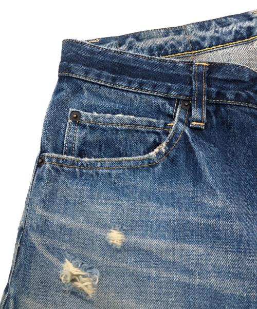 HOLLYWOOD RANCH MARKET（ハリウッドランチマーケッド）HOLLYWOOD RANCH MARKET (ハリウッドランチマーケッド) HP405 ダメージ×リペア セルヴィッジデニム インディゴ サイズ:W33×L33の古着・服飾アイテム