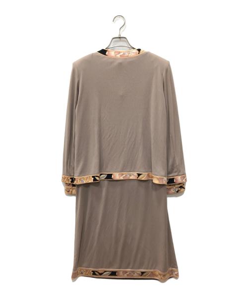 LEONARD FASHION（レオナールファッション）LEONARD FASHION (レオナールファッション) フラワーパイピング セットアップワンピース グレー サイズ:Mの古着・服飾アイテム