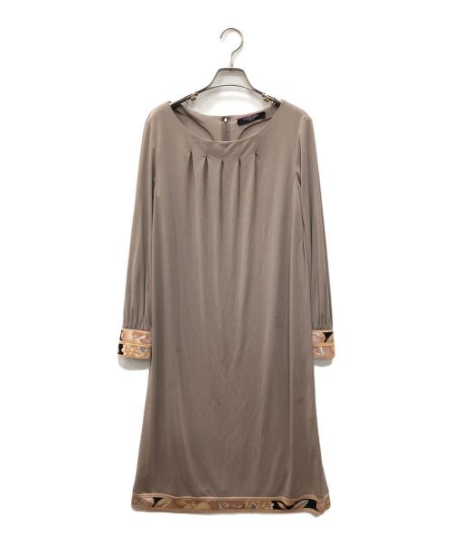 LEONARD FASHION（レオナールファッション）LEONARD FASHION (レオナールファッション) フラワーパイピング セットアップワンピース グレー サイズ:Mの古着・服飾アイテム
