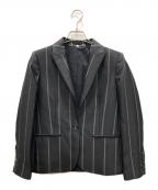 GUCCIグッチ）の古着「シルク混 ストライプ1Bジャケット」｜ブラック