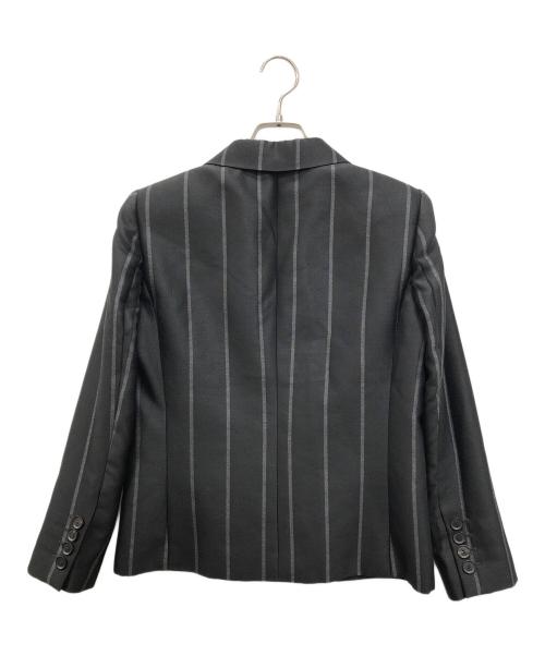 GUCCI（グッチ）GUCCI (グッチ) シルク混 ストライプ1Bジャケット ブラック サイズ:40の古着・服飾アイテム