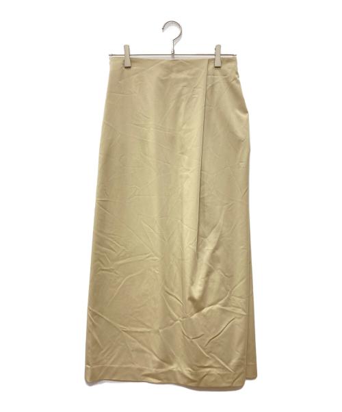 BALLSEY（ボールジィ）BALLSEY (ボールジィ) キュプラサテンストレッチ ランダムタックスカート ベージュ サイズ:36の古着・服飾アイテム