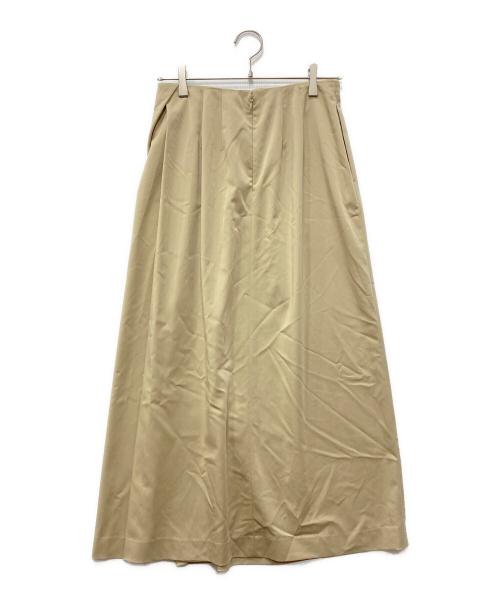BALLSEY（ボールジィ）BALLSEY (ボールジィ) キュプラサテンストレッチ ランダムタックスカート ベージュ サイズ:36の古着・服飾アイテム