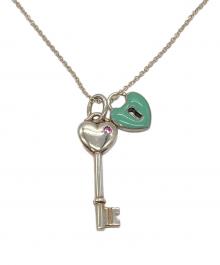 TIFFANY & Co.（ティファニー）の古着「ハートロックキーネックレス」｜シルバー×グリーン