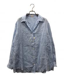 MUSE de Deuxieme Classe（ミューズ ドゥーズィエム クラス）の古着「LINEN WASH シャツ」｜ブルー