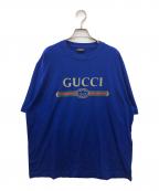 GUCCIグッチ）の古着「プリント シルクブレンドジャージー Tシャツ」｜ブルー