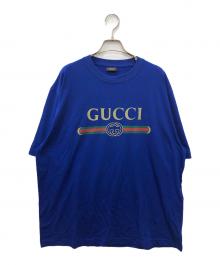 GUCCI（グッチ）の古着「プリント シルクブレンドジャージー Tシャツ」｜ブルー