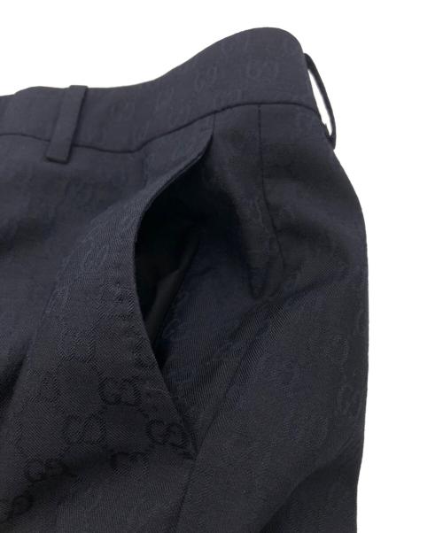 GUCCI（グッチ）GUCCI (グッチ) GGジャガードウール パンツ ネイビー サイズ:SIZE 52の古着・服飾アイテム