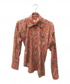 Vivienne Westwood RED LABELヴィヴィアンウエストウッドレッドレーベル）の古着「ペイズリー柄アシンメトリーシャツ」｜レッド