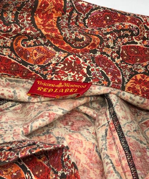 Vivienne Westwood RED LABEL（ヴィヴィアンウエストウッドレッドレーベル）Vivienne Westwood RED LABEL (ヴィヴィアンウエストウッドレッドレーベル) ペイズリー柄アシンメトリーシャツ レッド サイズ:SIZE 2の古着・服飾アイテム