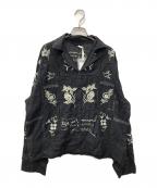 TODAYFULトゥデイフル）の古着「Embroidery Patchwork Shirts」｜ブラック