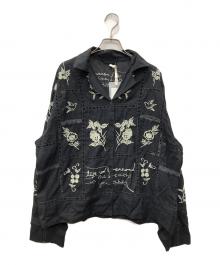 TODAYFUL（トゥデイフル）の古着「Embroidery Patchwork Shirts」｜ブラック