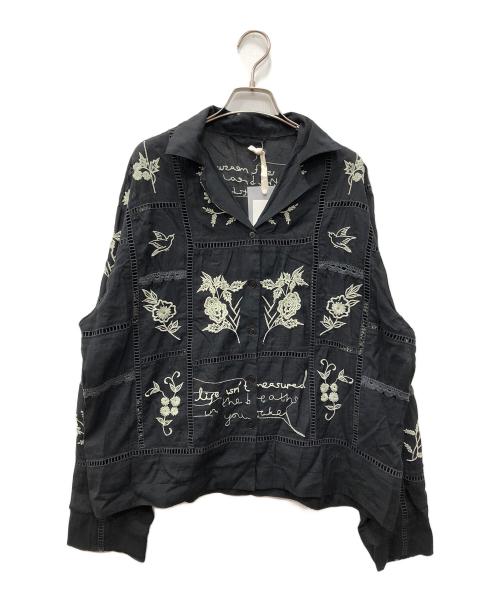 TODAYFUL（トゥデイフル）TODAYFUL (トゥデイフル) Embroidery Patchwork Shirts ブラック サイズ:FREEの古着・服飾アイテム