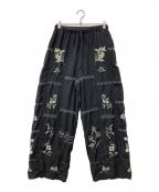TODAYFULトゥデイフル）の古着「Embroidery Patchwork Trouser」｜ブラック