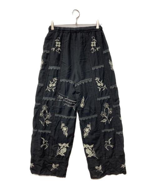 TODAYFUL（トゥデイフル）TODAYFUL (トゥデイフル) Embroidery Patchwork Trouser ブラック サイズ:38の古着・服飾アイテム