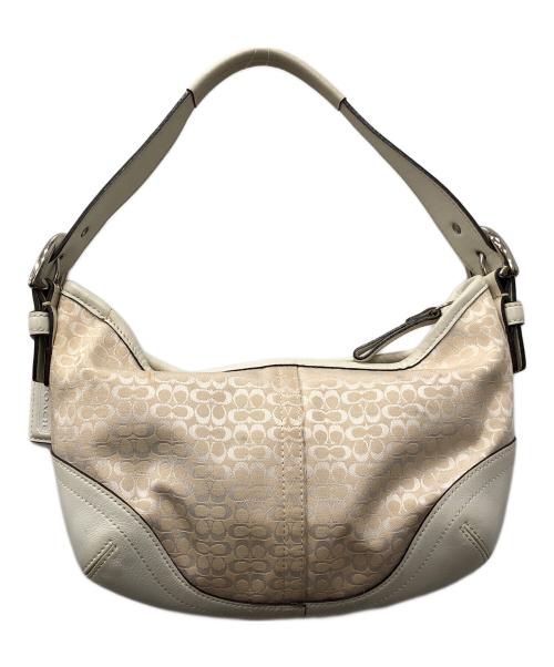 COACH（コーチ）COACH (コーチ) ミニシグネチャーホーボー ベージュの古着・服飾アイテム