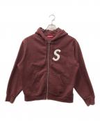SUPREMEシュプリーム）の古着「S Logo Zip Up Hooded Sweatshirt」｜マルーン