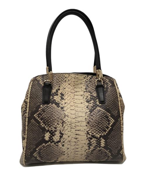 COACH（コーチ）COACH (コーチ) ミネッタパイソン型押し2WAYバッグ ベージュの古着・服飾アイテム