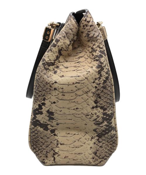 COACH（コーチ）COACH (コーチ) ミネッタパイソン型押し2WAYバッグ ベージュの古着・服飾アイテム