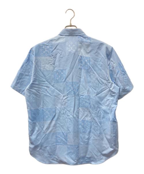 LOUIS VUITTON（ルイ ヴィトン）LOUIS VUITTON (ルイ ヴィトン) パッチワーク ジャカード ショートスリーブシャツ ブルー サイズ:Lの古着・服飾アイテム