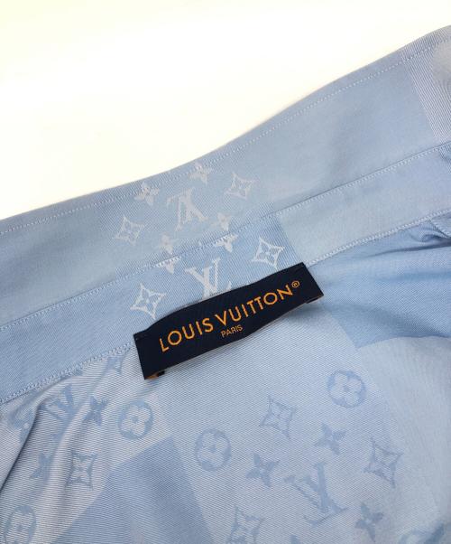 LOUIS VUITTON（ルイ ヴィトン）LOUIS VUITTON (ルイ ヴィトン) パッチワーク ジャカード ショートスリーブシャツ ブルー サイズ:Lの古着・服飾アイテム