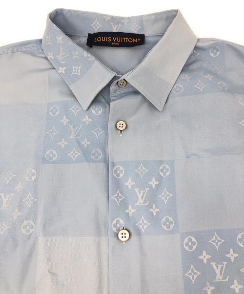 LOUIS VUITTON（ルイ ヴィトン）LOUIS VUITTON (ルイ ヴィトン) パッチワーク ジャカード ショートスリーブシャツ ブルー サイズ:Lの古着・服飾アイテム